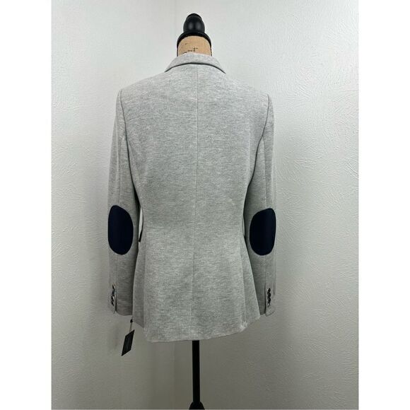 Tommy Hilfiger Women’s Grey Elbow-Patch Button-Cuff Blazer Size 12 - Picture 3 of 15